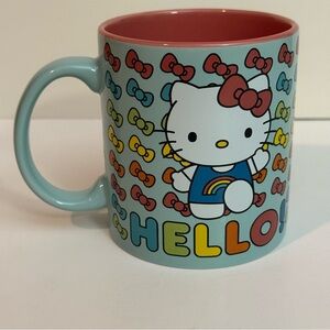 Silver Buffalo Sanrio Hello Kitty Rainbow Bows “Hello!” Ceramic Mug 20oz NEW